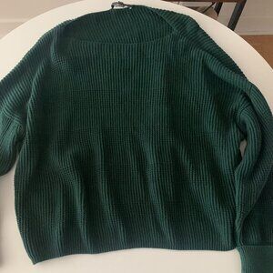 French Connection Forest Green Oversized Cotton Sweater